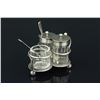 Image 1 : Silver & Crystal Sugar Salt w/Spoon Set w/MK