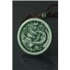Image 1 : Canadian B.C. Grade A Green Jade Coin Pendant