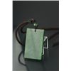 Image 1 : Canadian B.C. Grade A Green Jade Plaque Pendant