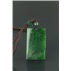 Image 2 : Canadian B.C. Grade A Green Jade Plaque Pendant