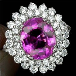 Pink Tourmaline & White Sapphire Ring