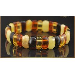 Natural Multi Color Amber Bracelet