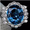 Image 1 : Stunning London Blue Topaz 6.80 Cts & Sapphire Ring
