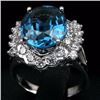 Image 2 : Stunning London Blue Topaz 6.80 Cts & Sapphire Ring