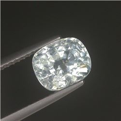 Stunning Natural White Cushion Cut Sapphire 3.08 Carats