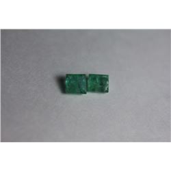 Natural Green Emerald Pair 1.45 Carats - No Treatment