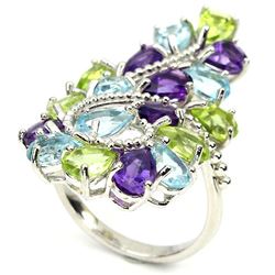 Natural Multi Gemstone Ring