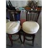 Image 1 : 2 Brown Tan Cloth Stools - 2 Times the Money