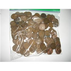 1 POUND OF WHEAT PENNIES APPROX. 150 *UNSEARCHED MIXED DATES & GRADES* WHEAT PENNIES CAME OUT OF SAF