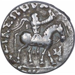 Silver Drachma Coin of Indo Scythians of Azes I of Horseman Type.