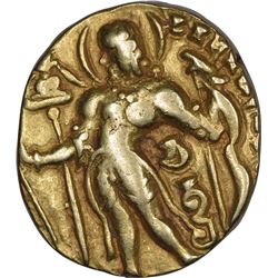 Gold Dinar Coin of Gupta Dynasty of Chandragupta II of Archer Type.
