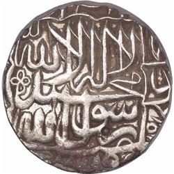 Silver One Rupee Coin of Akbar of Agra Mint.