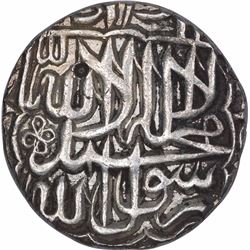 Silver One Rupee Coin of Akbar of Kalima Type.