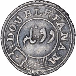 Silver Double Fanam Coin of Madras Presidency.