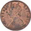 Image 2 : Copper One Quarter Anna Coin of Victoria Empress of Calcutta Mint of 1900.