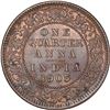 Image 1 : Copper One Quarter Anna Coin of King Edward VII of Calcutta Mint of 1903.