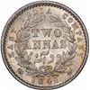 Image 1 : Silver Two Annas Coin of Victoria Queen of Calcutta Mint of 1841.