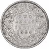 Image 1 : Silver Two Annas Coin of Victoria Empress of Bombay Mint of 1884.