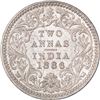 Image 1 : Silver Two Annas Coin of Victoria Empress of Calcutta Mint of 1886.