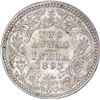 Image 1 : Silver Two Annas Coin of Victoria Empress of Calcutta Mint of 1893.