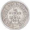 Image 1 : Rare Silver Quarter Rupee Coin of Victoria Empress of Calcutta Mint of 1883.