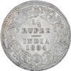 Image 1 : Silver Quarter Rupee Coin of Victoria Empress of Calcutta Mint of 1894.