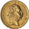 Image 1 : Gold Eight Florins (20 Francs) of Joseph I of Austria of 1892.
