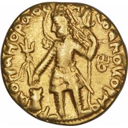 Gold Dinar Coin of Kushan Dynasty of Vasudeva I OESHO Type.