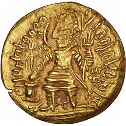 Very Rare Gold Dinar Coin of Kushan Dynasty of Vasudeva I of OESHO Type.