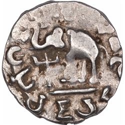 Silver Drachma Coin of Mahadeva of Audumbara Dynasty.