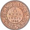 Image 1 : Copper One Twelfth Anna Coin of Victoria Empress of Bombay Mint of 1886.