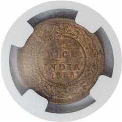 Copper Half Pice Coin of Victoria Empress of Calcutta Mint of 1895.