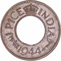 Bronze One Pice Coin of King George VI of Calcutta Mint of 1944.