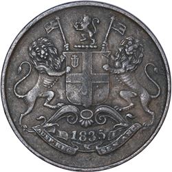 Rare Copper One Quarter Anna Coin of East India Company of Bombay Mint of 1835.