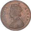 Image 2 : Copper One Quarter Anna Coin of Victoria Queen of Calcutta Mint of 1862.