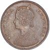 Image 2 : Copper One Quarter Anna Coin of Victoria Empress of Calcutta Mint of 1895.
