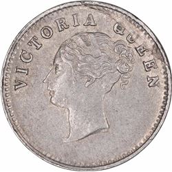Rare Silver Two Annas Coin of Victoria Queen of Calcutta Mint of 1841.