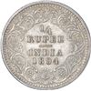 Silver Quarter Rupee Coin of Victoria Empress of Calcutta Mint of 1894.