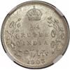 Silver Quarter Rupee Coin of King Edward VII of Calcutta Mint of 1903.