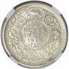 Rare Silver Quarter Rupee Coin of King George V of Calcutta Mint of 1915.