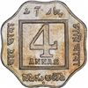 Cupro Nickel Four Annas Coin of King George V of Bombay Mint of 1920.