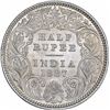Silver Half Rupee Coin of Victoria Empress of Calcutta Mint of 1887.