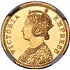 Image 1 : Gold Five Rupees Coin of Victoria Empress of Bombay Mint of 1879.