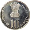 Image 1 : Silver Ten Rupees Coin of 25th Anniversary of Independence of Republic India.