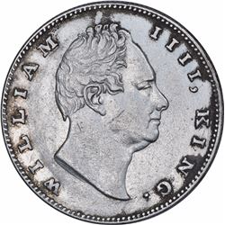 Silver One Rupee Coin of King William IIII of Bombay Mint of 1835.