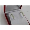 Image 2 : NEW PERIDOT AND DIAMOND 1/2 HOOP STYLE EARRINGS. 1.35+CW STERLING SILVER, INCLUDES $400