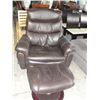 Image 1 : LEATHER RECLINER CHAIR WITH FOOT STOOL (SOME DAMAGE ON THE ARM)