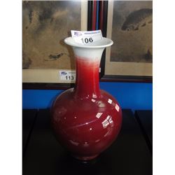 CHINESE OX BLOOD PAINTED VASE