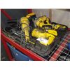 Image 1 : LOT OF DEWALT TOOLS INCLUDING CORDLESS JIGSAW, CORDLESS DRILL, GRINDER AND RECIPROCATING SAW WITH