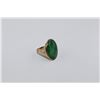 Image 1 : ONE 14KT YELLOW GOLD VINTAGE NATURAL BURMESE JADEITE LADIES DRESS RING BEZEL SET WITH ONE NATURAL